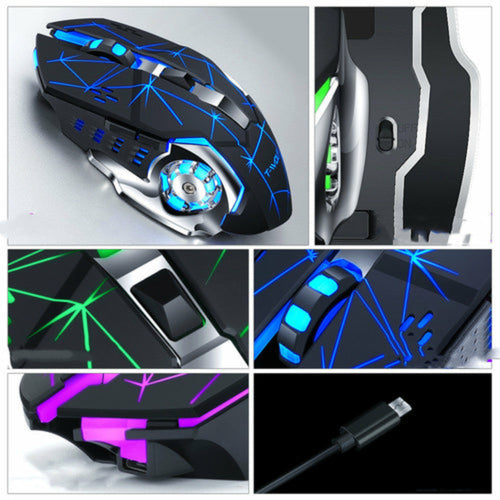 Mouse Gamer Inalámbrico 2.4G 2400 DPI Recargable